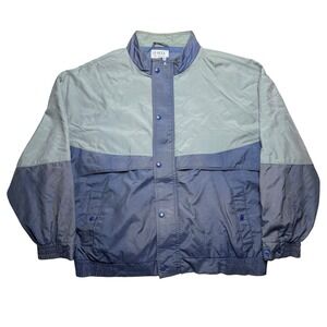 Vintage La Mode windbreaker pullover greeen and blue baggy‎ loose jacket